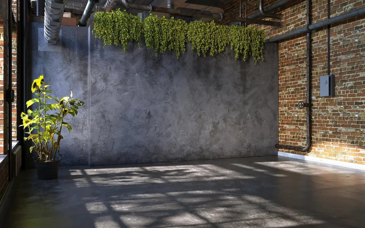 Concrete Fence with Plants